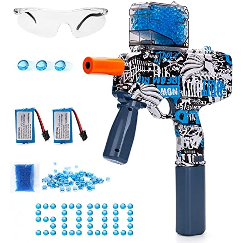Gel Gun Toy Kid Pistol Gun with 10000 Bullets Soft Bullet Gun Suitable for 14 Boy & Girls and Adults Outdoor Game Fake Gun Toy